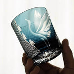 Copo de Vidro Artesanal Japonês Edo Chisel Garça - Haustter - Haustter