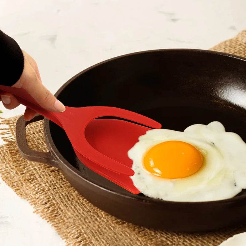 Espátula-Pinça de Silicone Versátil para Omeletes e Panquecas 2 em 1 - Haustter - Haustter