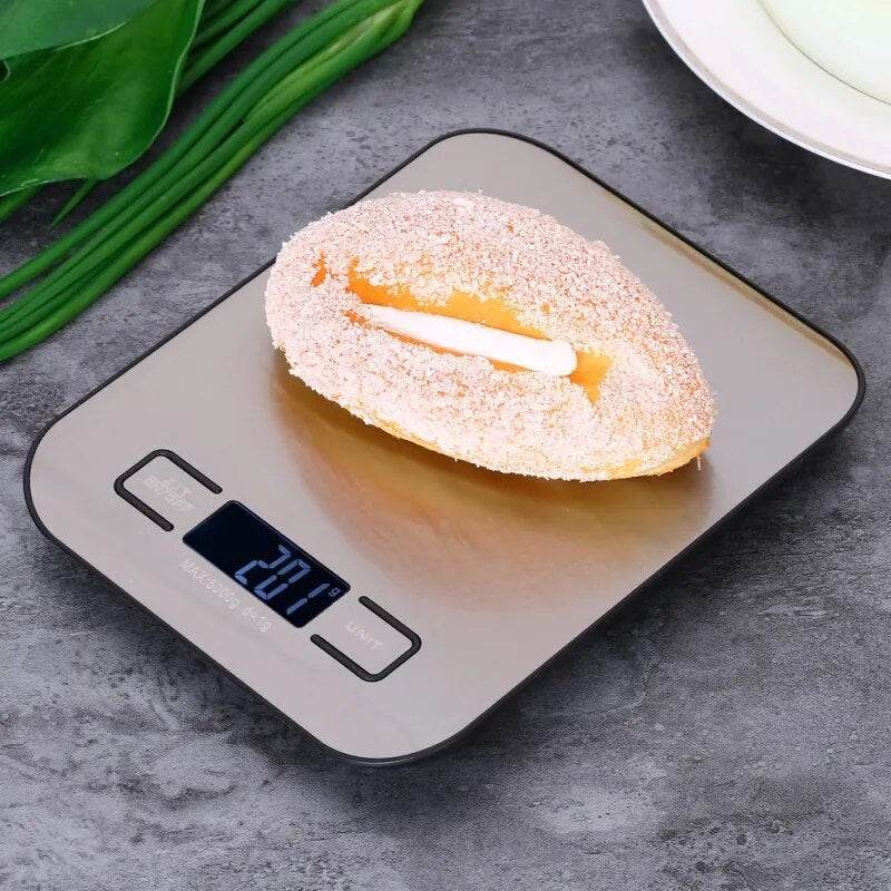 Balança Digital Portátil de Cozinha em Aço Inoxidável - 5/10KG com Tela LED para Alimentos, Joias e Panificação - Haustter - Haustter