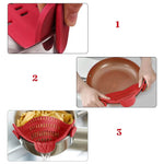 Escorredor Encaixável de Silicone com Clip para Panelas e Bowls - Haustter - Haustter