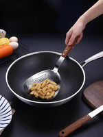 Escumadeira de Aço Inoxidável com Cabo de Madeira - Haustter - Haustter