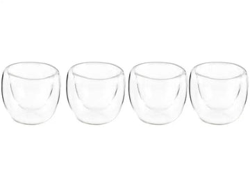 Jogo de Copos de Café Parede Dupla 4 Peças 80ml - Conforto e Elegância | Haustter - Haustter