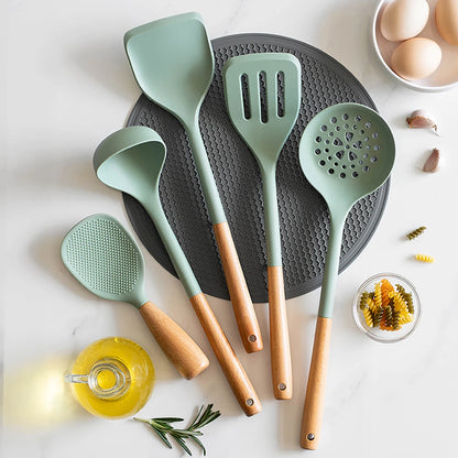 Conjunto de Utensílios de Cozinha em Silicone com 5 Peças - Haustter