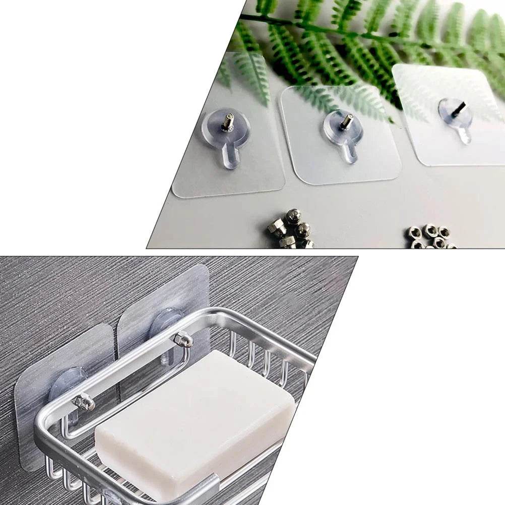20 Ganchos Adesivos Transparente Reto com Rosca - Haustter - Haustter