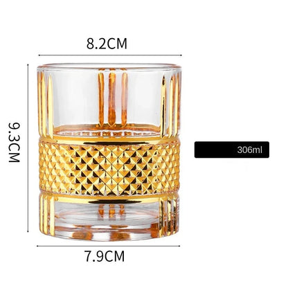 Copo de Whiskey Estilo Europeu Luxo Dourado - Haustter