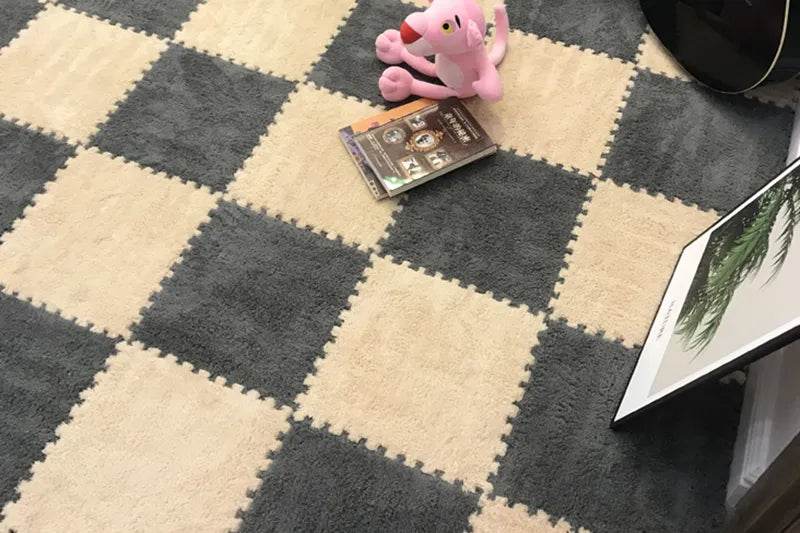Tapete Macio de Pelúcia e Quebra-Cabeça Eva para Quarto Infantil - Haustter - Haustter