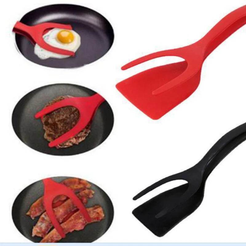 Espátula-Pinça de Silicone Versátil para Omeletes e Panquecas 2 em 1 - Haustter - Haustter