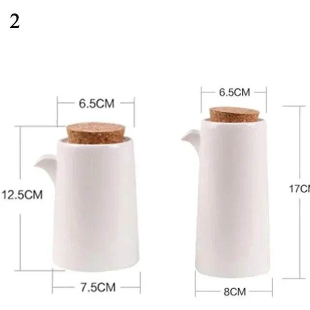 Conjunto de Potes de Cerâmica para Óleo, Vinagre e Molho de Soja - Haustter - Haustter