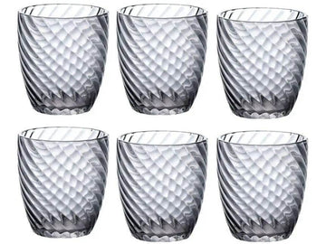Jogo de Copos Elysée 6 Peças 300ml - Vidro Cinza Elegante | Haustter - Haustter