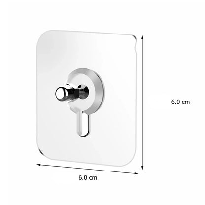20 Ganchos Adesivos Transparente Reto com Rosca - Haustter