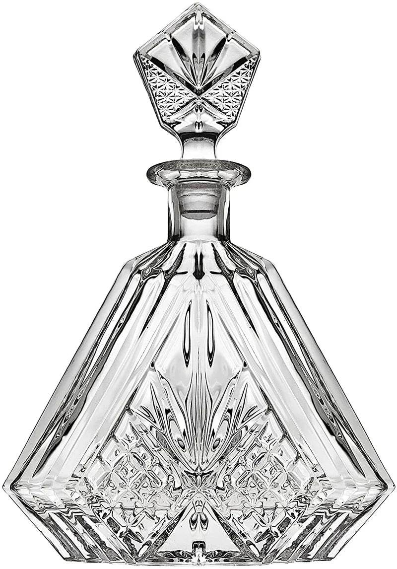 Decantador de Whiskey de Vidro, Estilo Prisma Triangular de Luxo Maestoso, para Licor, Scotch e Bourbon - Haustter - Haustter