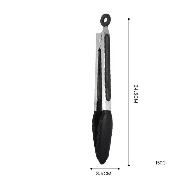 Pinça para Alimentos em Aço Inoxidável e Silicone, Acessório de Cozinha para Churrasco, Bife e Pão, Ideal para Jantares - Haustter - Haustter