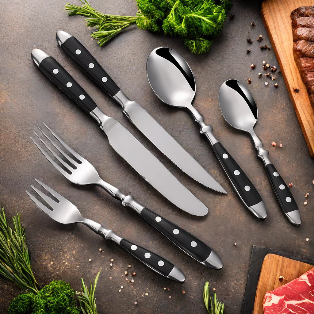 Conjunto de Talheres de Aço Inox Polido Estilo Clássico | Haustter