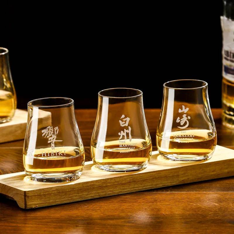 Copos de Whisky Ovalados com Bandeja de Madeira - Haustter - Haustter