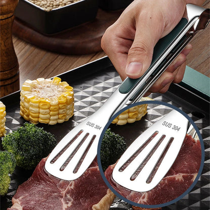 Pinça para Alimentos em Aço Inoxidável Antiderrapante, Pegador Ideal para Carne, Salada, Pão, Churrasco e Buffet - Haustter