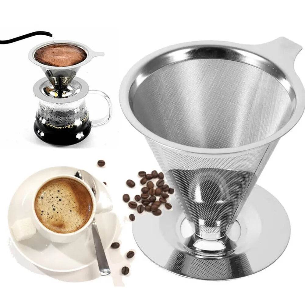 Filtro de Café Reutilizável de Aço Inoxidável com Dupla Camada - Preparo de Café e Chá - Haustter - Haustter