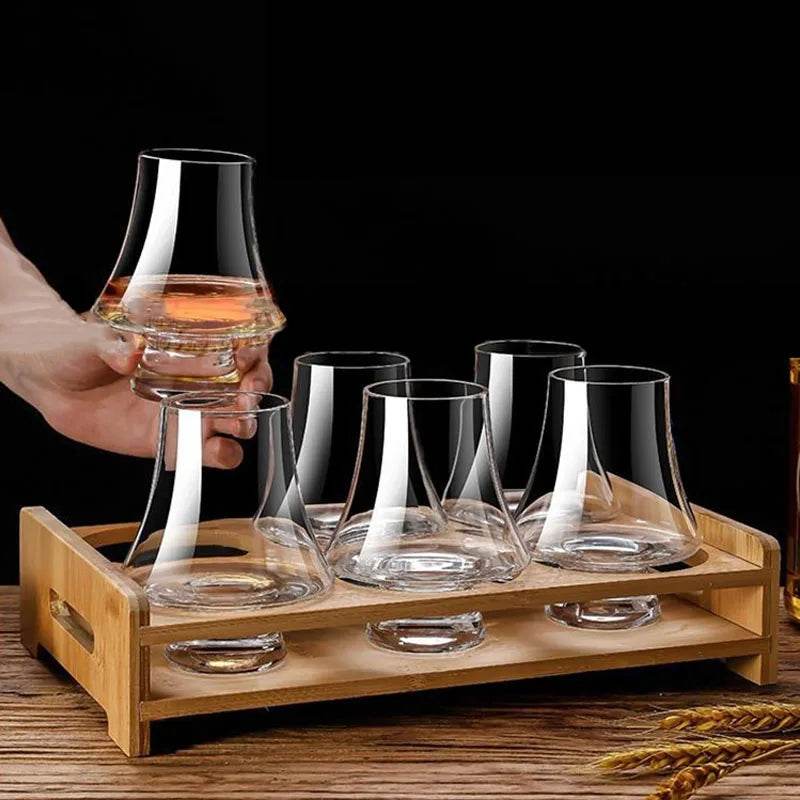 2/4/6 pçs copo de uísque de vidro cristal conjunto de 250ml claro sem chumbo copos para beber escocês licor barware cerveja espíritos vinho glasse - Haustter