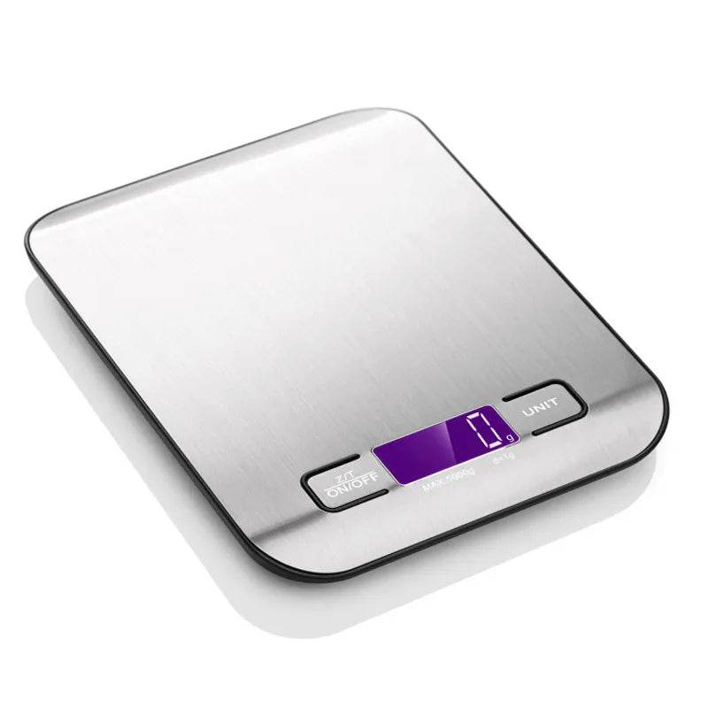 Balança Digital Portátil de Cozinha em Aço Inoxidável - 5/10KG com Tela LED para Alimentos, Joias e Panificação - Haustter - Haustter