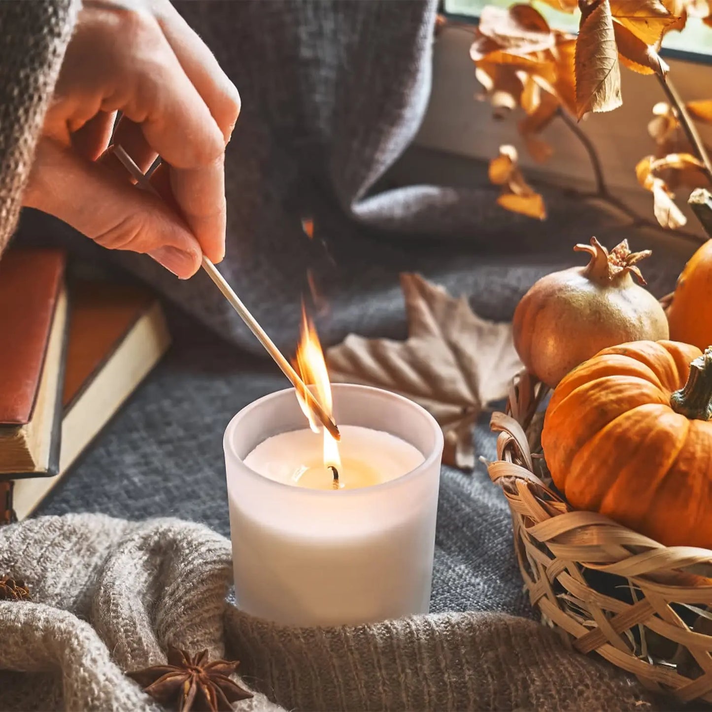 6 Potes para Velas com Tampas de Bambu, Potes de Vidro Grossos e Vazios para Fabricação de Velas Feitas à Mão, Artesanato DIY - Haustter