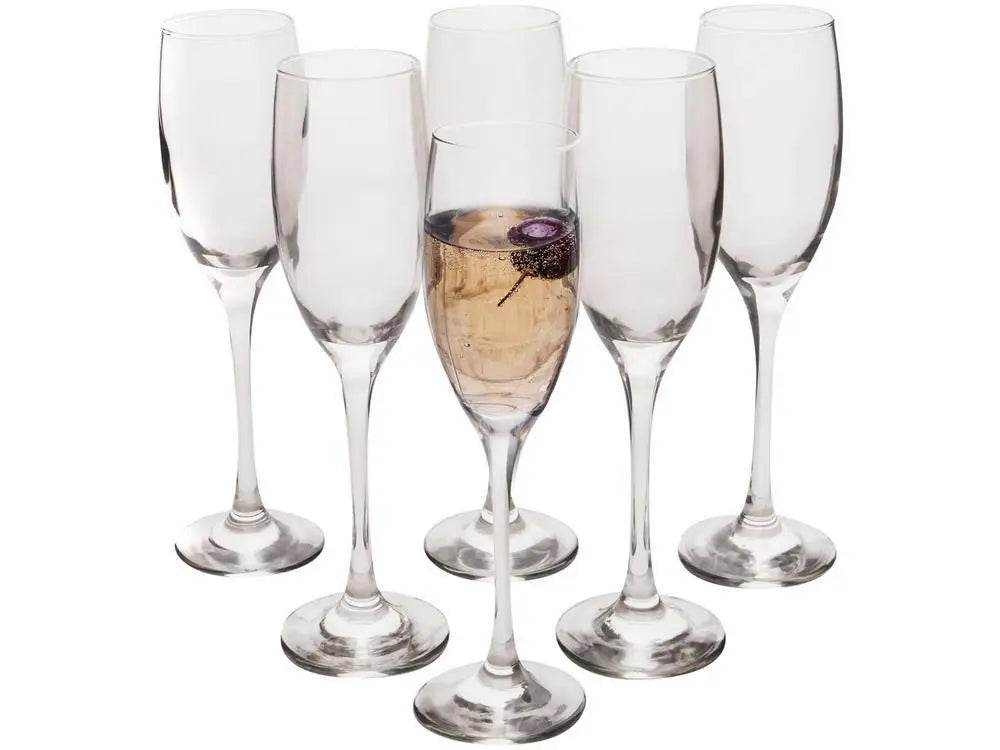 Jogo de Taças Barone Fluída 6 Peças 190ml - Champanhe com Elegância Cinza | Haustter - Haustter