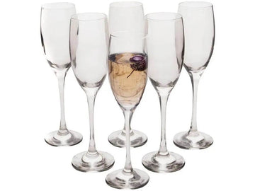 Jogo de Taças Barone Fluída 6 Peças 190ml - Champanhe com Elegância Cinza | Haustter - Haustter