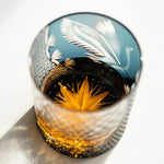 Copo de Vidro Artesanal Japonês Edo Chisel Garça - Haustter - Haustter