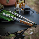 Pinça de Aço Inox com Cabo de Madeira para Churrasco - Haustter - Haustter