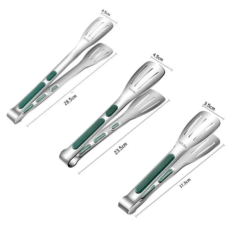 Pinça para Alimentos em Aço Inoxidável Antiderrapante, Pegador Ideal para Carne, Salada, Pão, Churrasco e Buffet - Haustter - Haustter