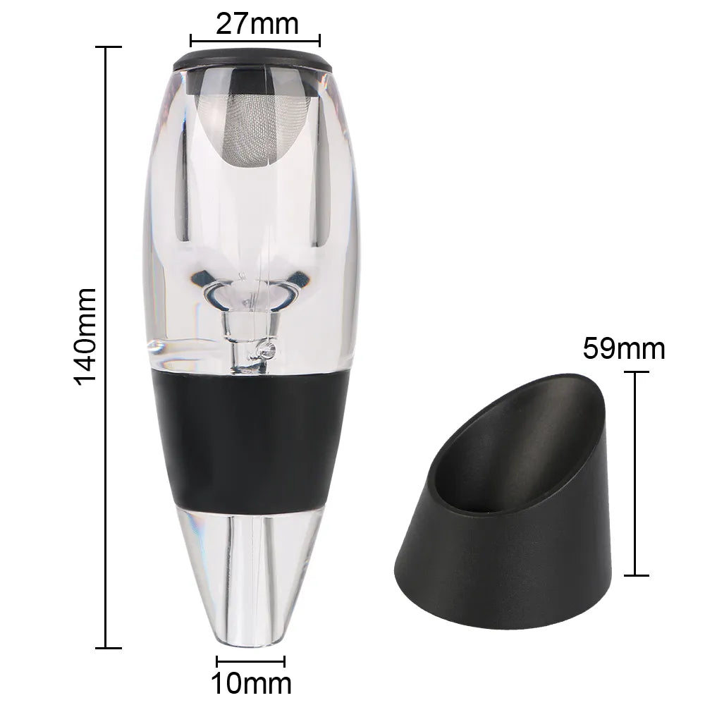 Decantador Profissional para Vinho e Whisky com Filtro e Base, Dispensador Aereador para Bar, Festa e Cozinha, Rápida Oxigenação - Haustter