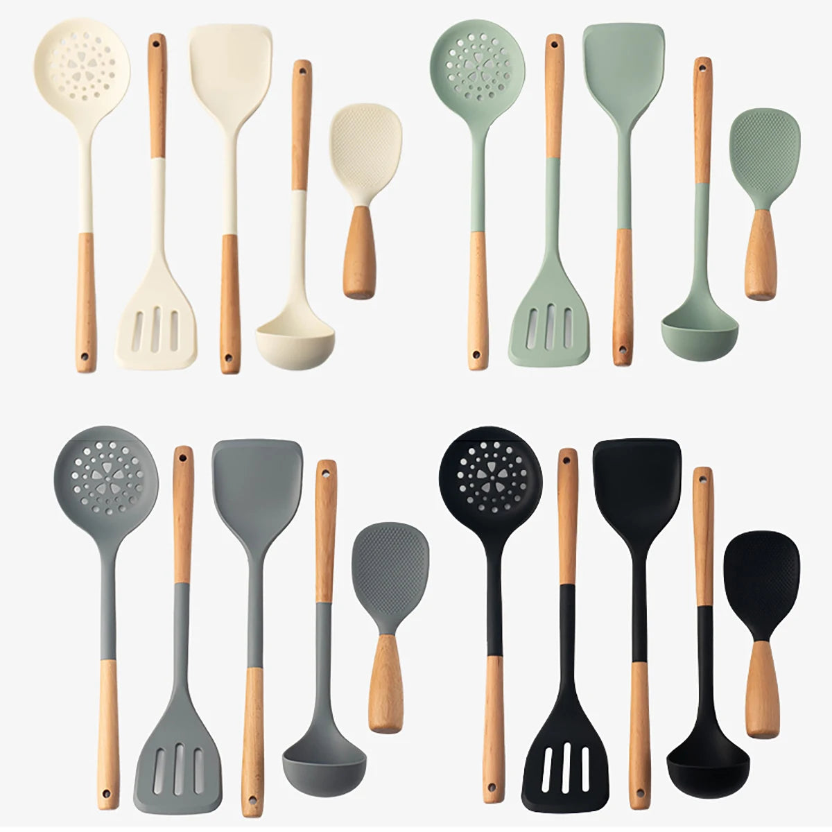 Conjunto de Utensílios de Cozinha em Silicone com 5 Peças - Haustter