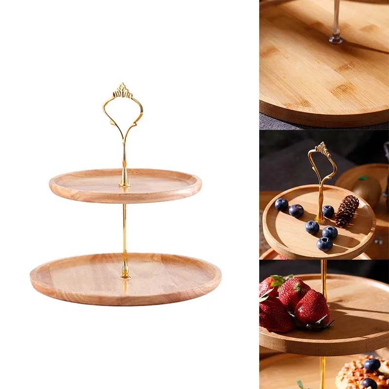 Prato de Frutas de Bambu com Suporte - Haustter - Haustter