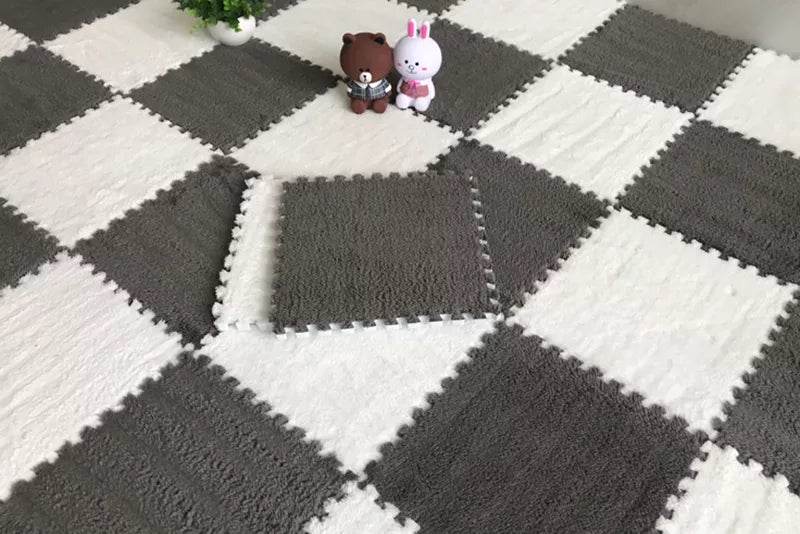 Tapete Macio de Pelúcia e Quebra-Cabeça Eva para Quarto Infantil - Haustter - Haustter