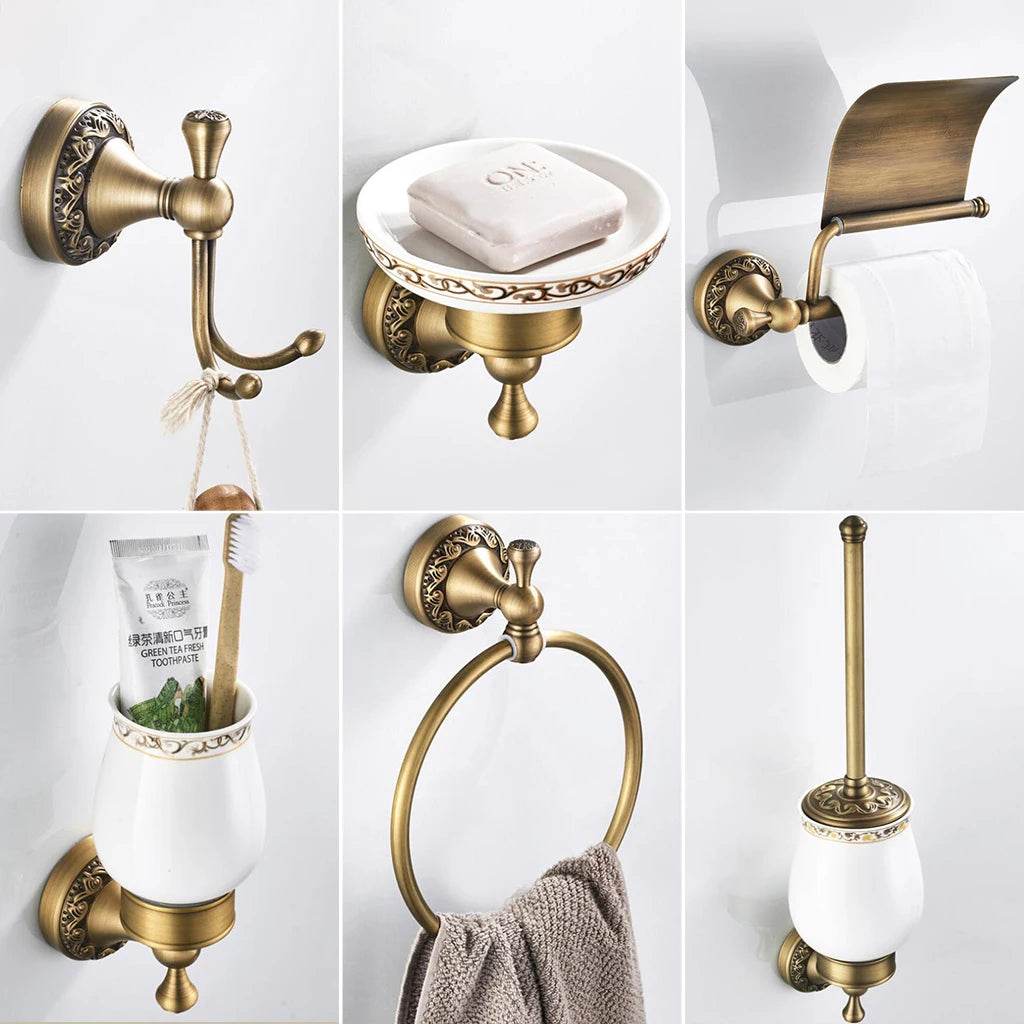 Acessórios para Banheiro Estilo Retrô/Antigo em Bronze - Haustter - Haustter