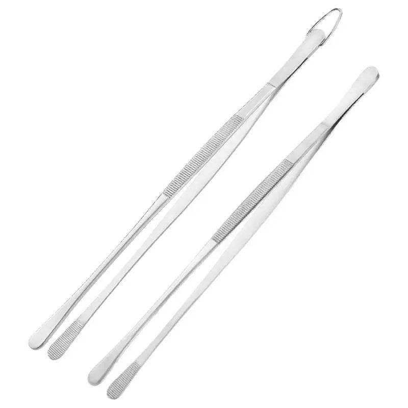 Pinça Fina de Aço Inox Extra Longa para Cozinha e Churrasco - Haustter - Haustter