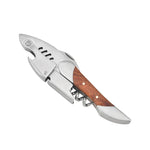 Saca-Rolhas Sommelier Tubarão em Aço Inox com Cabo de Madeira | Haustter