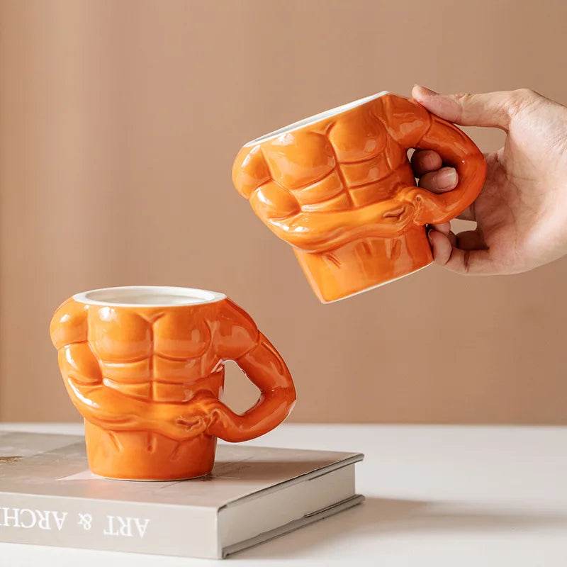 Caneca Cerâmica Pectorais Presente Divertido Academia Café - Haustter - Haustter