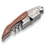 Saca-Rolhas Sommelier com Cabo de Madeira e Dobradiça Dupla em Aço Inoxidável | Haustter