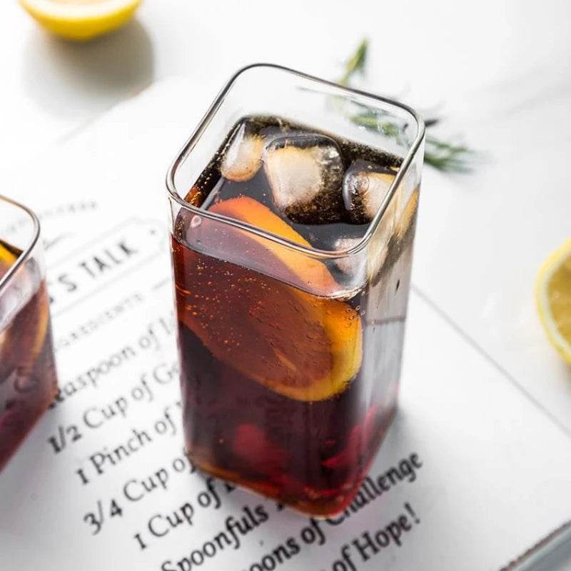 Copo Quadrado de Vidro Transparente - Haustter - Haustter