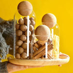 Pote de Vidro com Tampa de Cortiça em Bola, Recipiente Transparente de Armazenamento para Casa - Haustter - Haustter