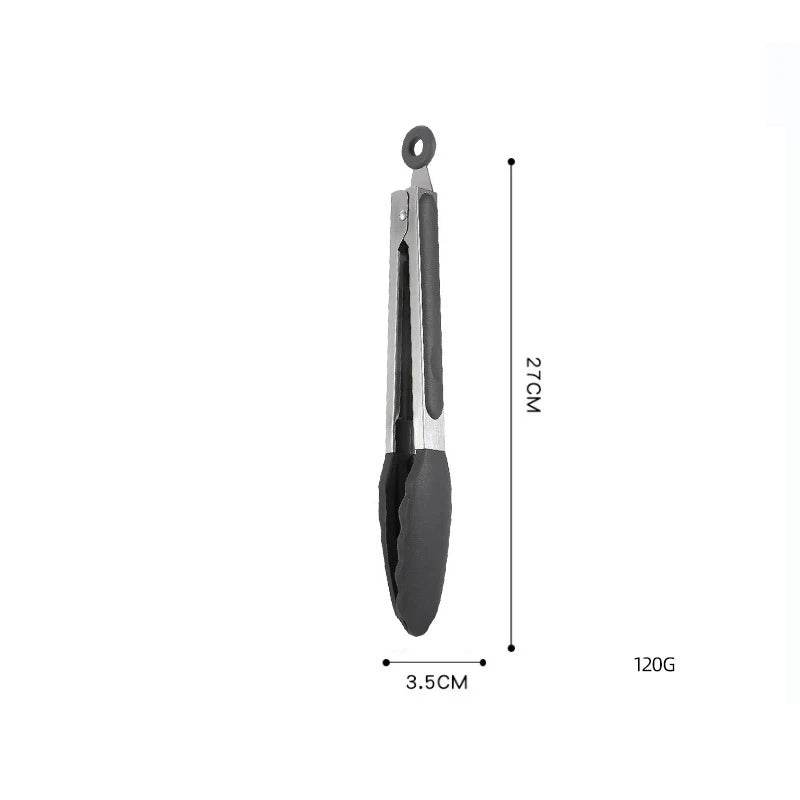 Pinça para Alimentos em Aço Inoxidável e Silicone, Acessório de Cozinha para Churrasco, Bife e Pão, Ideal para Jantares - Haustter - Haustter