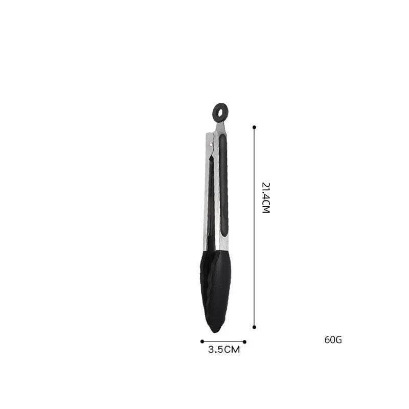 Pinça para Alimentos em Aço Inoxidável e Silicone, Acessório de Cozinha para Churrasco, Bife e Pão, Ideal para Jantares - Haustter - Haustter