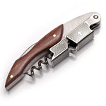 Saca-Rolhas Sommelier com Cabo de Madeira e Dobradiça Dupla em Aço Inoxidável | Haustter