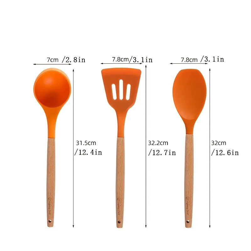 3 Utensílios de Cozinha de Silicone Antiaderente, Conjunto - Haustter