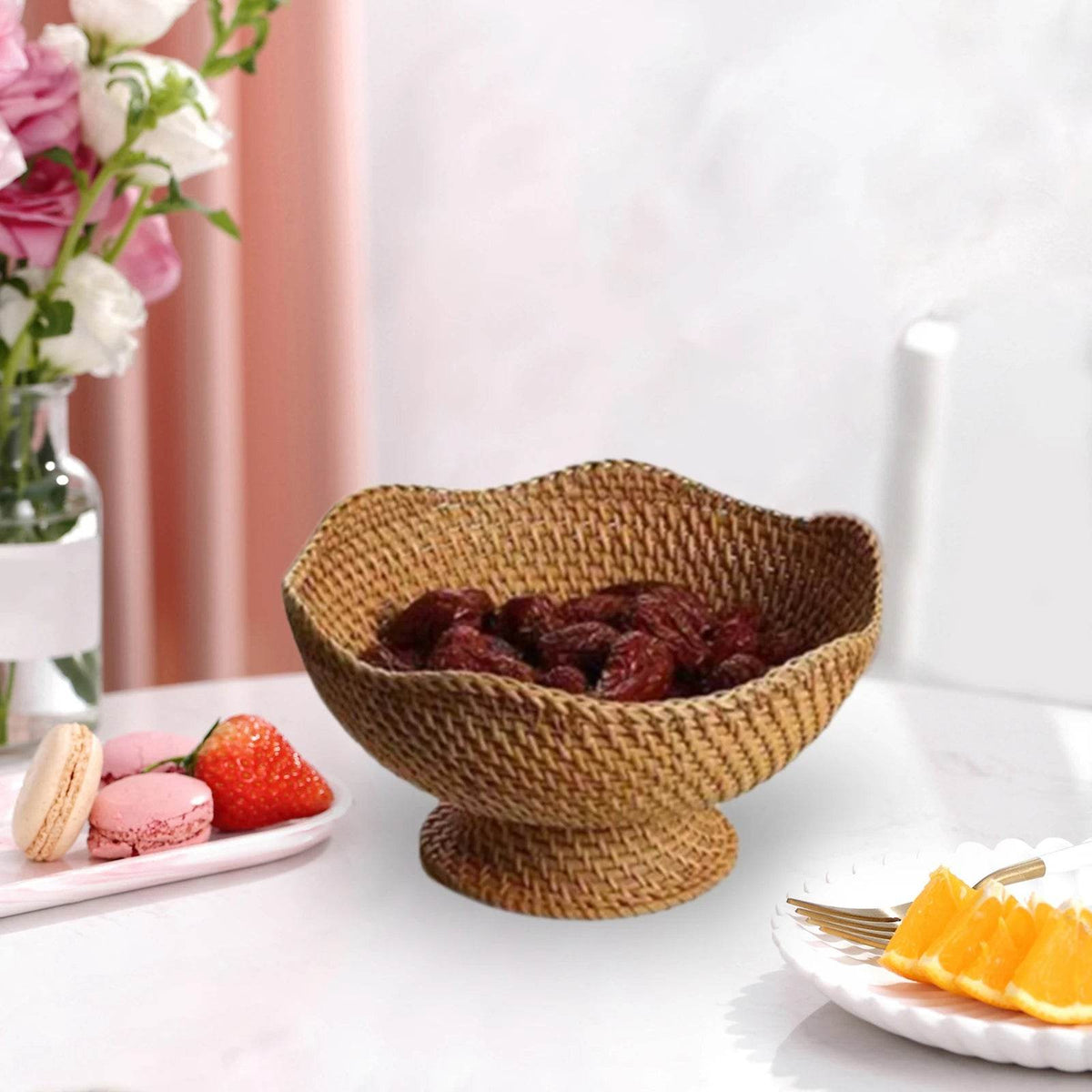 Bandeja de Rattan para Frutas e Lanches - Haustter - Haustter