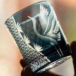 Copo de Vidro Artesanal Japonês Edo Chisel Garça - Haustter - Haustter