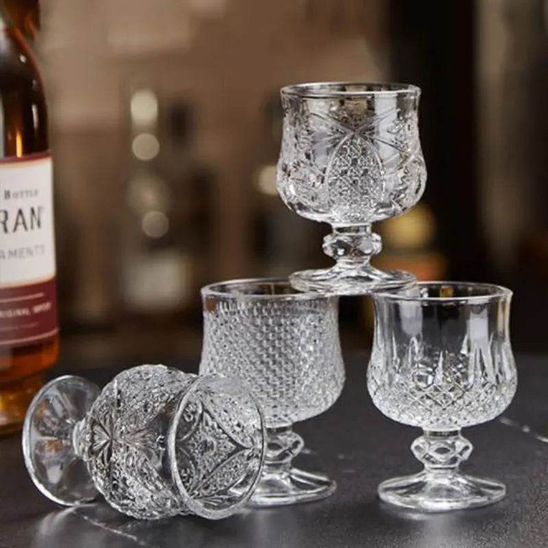 4 Taças Vintage de Vidro para Bebidas Destiladas, Conjunto - Haustter - Haustter