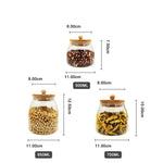 Pote de Armazenamento de Vidro com Puxador Oval e Tampa de Bambu - Haustter - Haustter