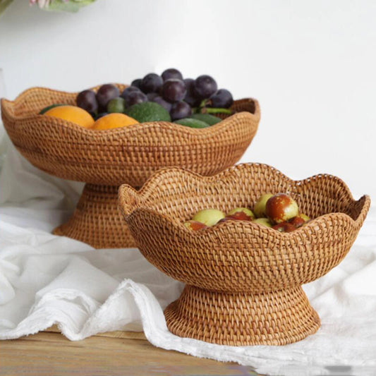 Bandeja de Rattan para Frutas e Lanches - Haustter