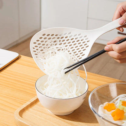 Colher Coadora de Cozinha com Cabo Longo e Redonda, Colher Resistente ao Calor para Macarrão e Bolinhos, Coador Grande Doméstico - Haustter