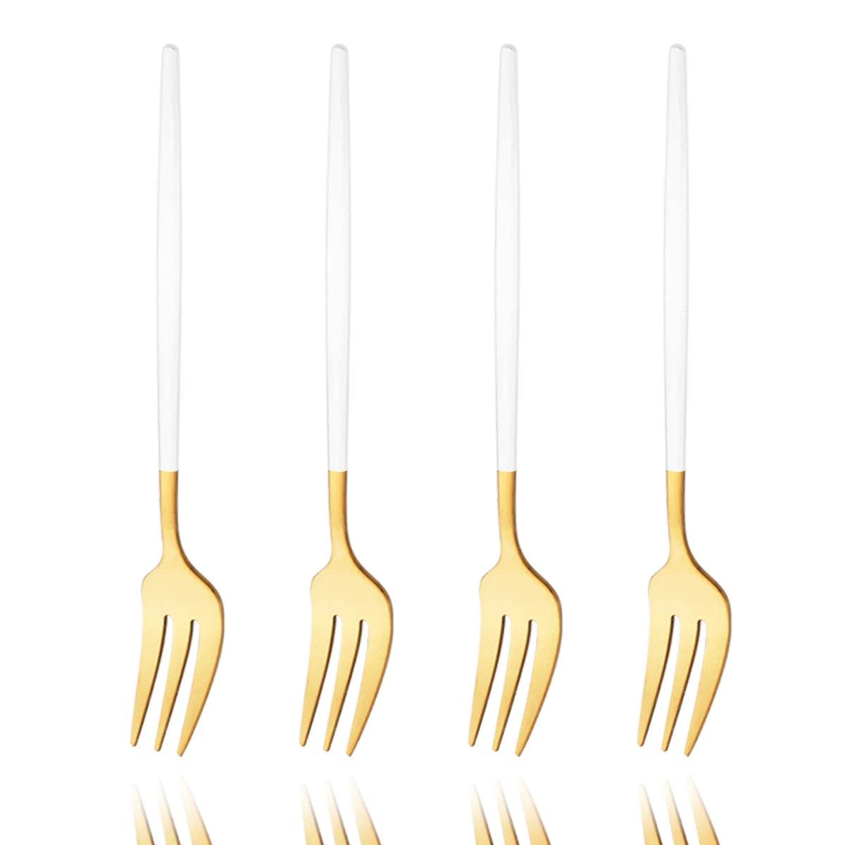 4 Garfos Dourados para Sobremesa Color Duo, Conjunto - Haustter - Haustter